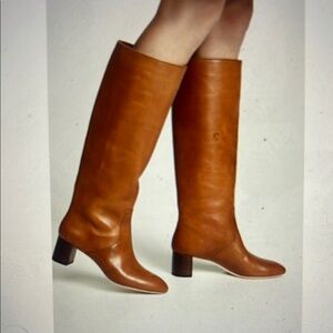 Loeffler Randall Cognac Leather Gia Knee-High Boots